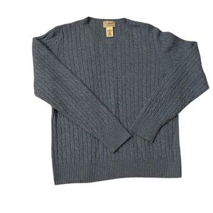 L.L. Bean Blue Cable Knit Sweater‎ Women’s Large – Cozy Winter Knit